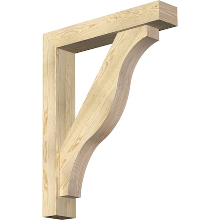Ekena Millwork Funston Block Rough Sawn Bracket w/ Offset Brace, Douglas Fir, 6"W x 32"D x 40"H BKT0604X32X40FST05RDF